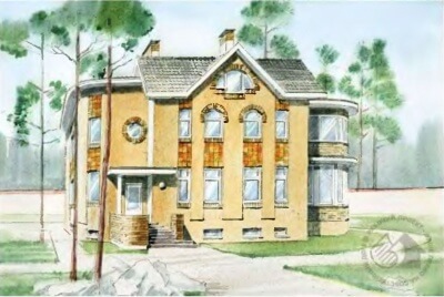 Проект загородного дома № 105/422. Фасады, планировки(анонс).