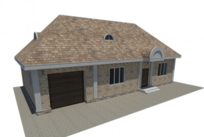 Проект дачного дома с гаражом № 91/43. Фасады, планировки(анонс).