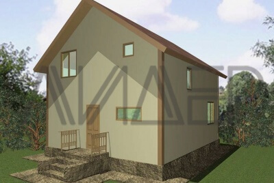  Бесплатный проект двухэтажного каркасного дома 100 кв.м. Лидер л-19.. Фасады, планировки(анонс).