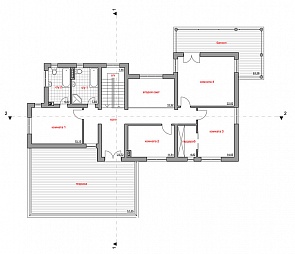 Проект дома с гаражом, террасой и балконом 110/15. 2 этаж