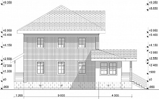 Проект двухэтажного дома с верандой 93/ag-4. Вид 4.