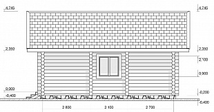 Проект одноэтажного бревенчатого дома № 92/25. Вид 3.